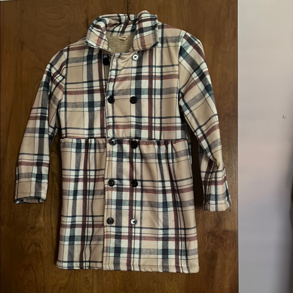 Plaid Double-Breasted Coat